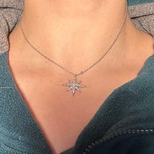 8 Point Star Silver Necklace